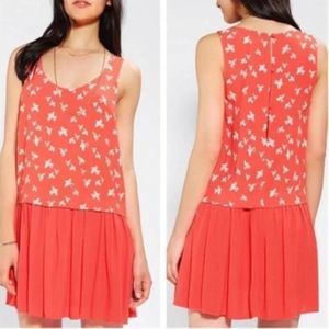 Cooperative Bird Print Dress Orange (S)